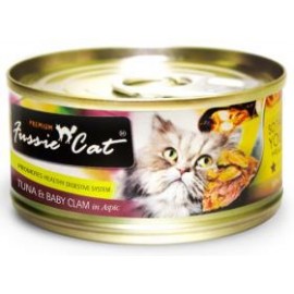 Fussie Cat - 黑鑽 - 吞拿魚+ bb蜆 - 80g x 1箱 (24罐)